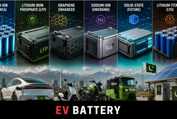 Comparison of EV battery technologies including LFP, lithium-ion, graphene and sodium-ion systems for Pakistan’s electric vehicle market