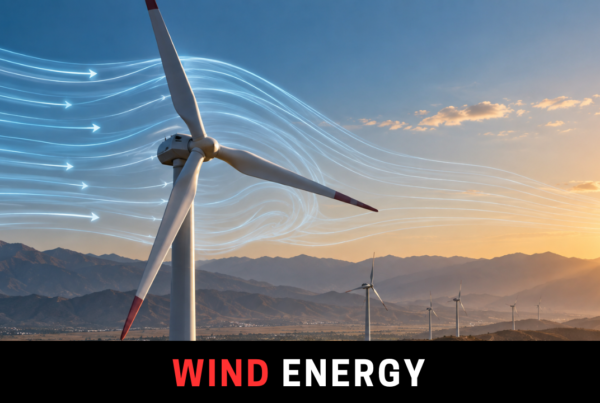 Modern wind turbine demonstrating the relationship between wind speed and wind power generation