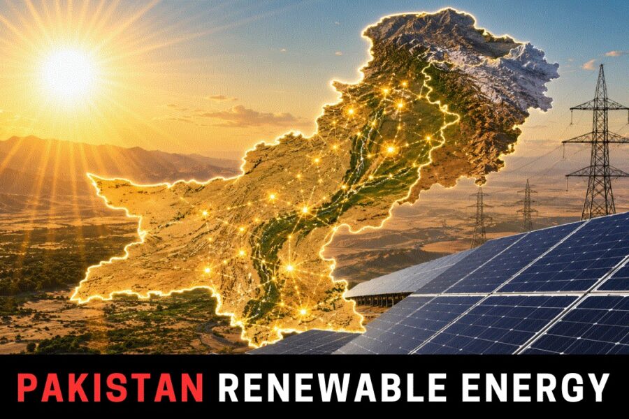 Pakistan solar energy potential comparing approximately 190,000 GWh of incident solar energy in one hour with 126,705 GWh annual electricity consumption